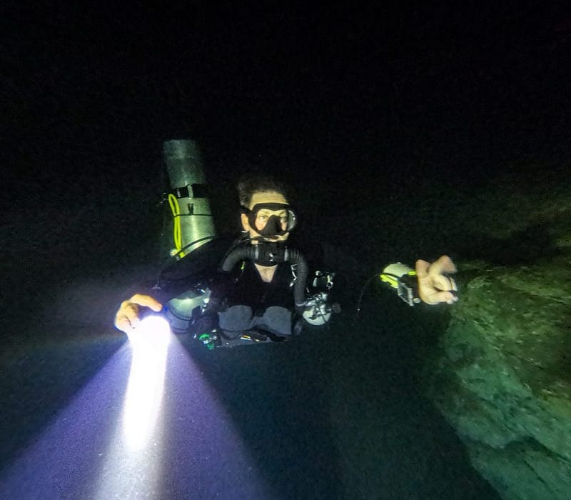 Technical Diver inside of a wreck